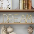Hastings Home Metal Cutout Free-Standing Tabletop Sign, 3D DREAM Word Art Accent Decor with Gold Metallic Finish 128509YHN